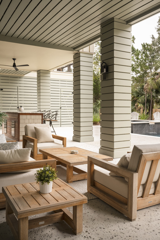 Ground-floor patio Ground-floor patio with cocktail bar, grilling area, and swimming pool overlooking the marsh
